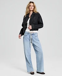 And Now This Women's Denim Zip-Front Moto Jacket, Macy's Exclusive