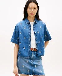 Tommy Hilfiger Women's Crest Detail Short-Sleeve Shirt