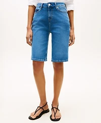 Tommy Hilfiger Women's Mid Blue Denim Shorts