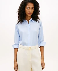 Tommy Hilfiger Women's Fluid Preppy Mix Long-Sleeve Shirt