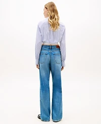 Tommy Hilfiger Women's Poplin Cropped Collared Shirt