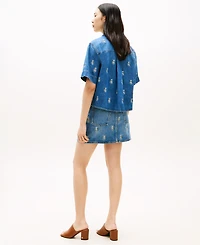 Tommy Hilfiger Women's Crest Detail Short-Sleeve Shirt