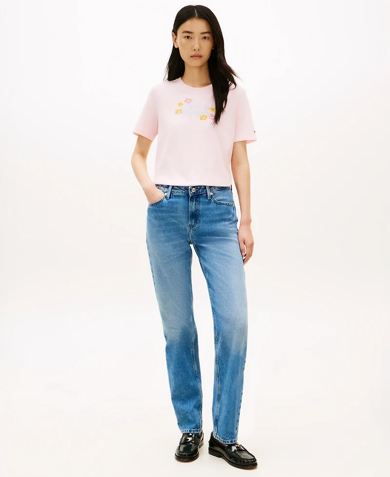 Tommy Hilfiger Women's Graphic Floral Crew Neck T-Shirt