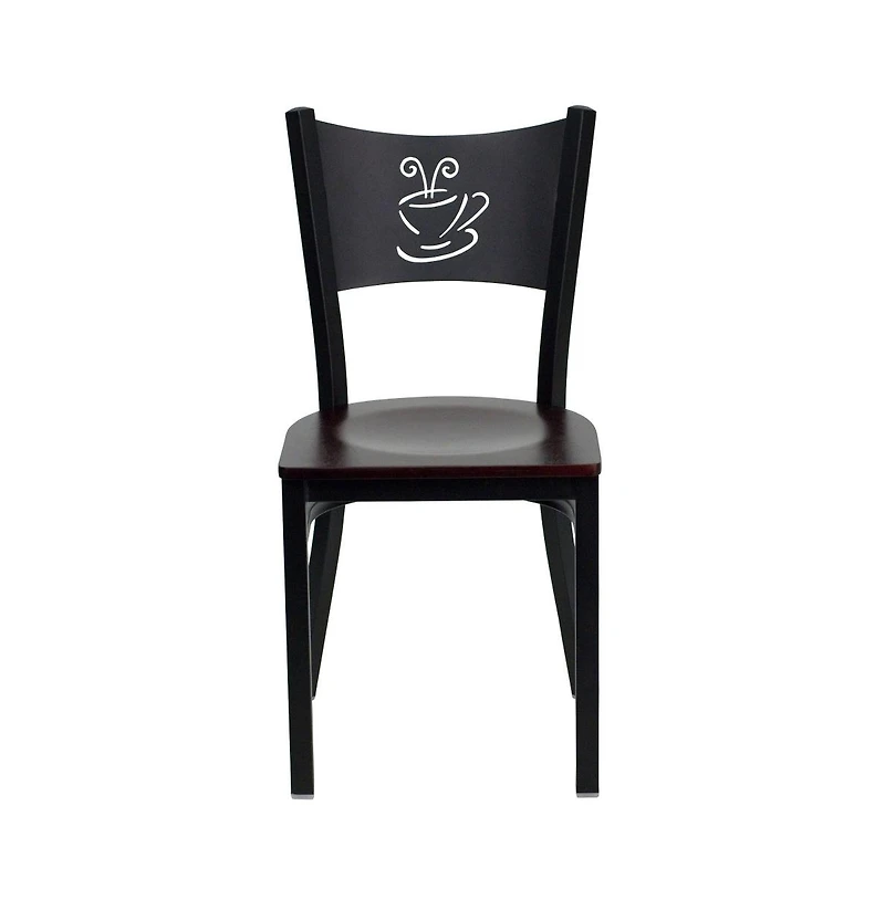 Emma+Oliver 2 Pack Coffee Back Metal Restaurant Chair