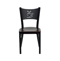 Emma+Oliver 2 Pack Coffee Back Metal Restaurant Chair