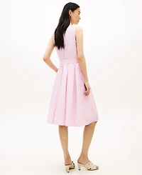 Tommy Hilfiger Women's Poplin Frill Collared Shirt Dress