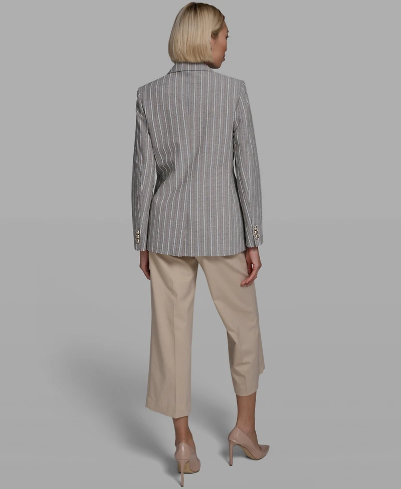 Karl Lagerfeld Paris Women's Collared Multi Stripe Jacket