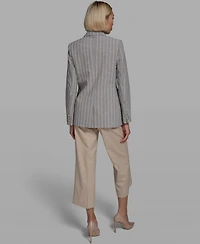 Karl Lagerfeld Paris Women's Collared Multi Stripe Jacket