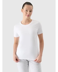 4F Women's regular plain T-shirt - white