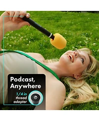 Movo NanoMic Dual Lightning Wireless Microphone for iPhone 14 and below (Lightning) w/ Wmx-HM2 Wireless Handle