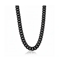 Stainless Steel, Black Plated Cuban Chain Necklace
