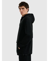 4F Men's regular fleece with hood - black