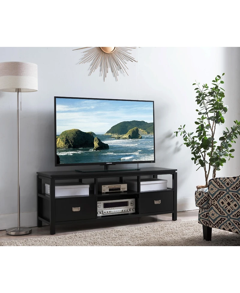Kings Brand Furniture Balthus Wood Tv Stand, Black
