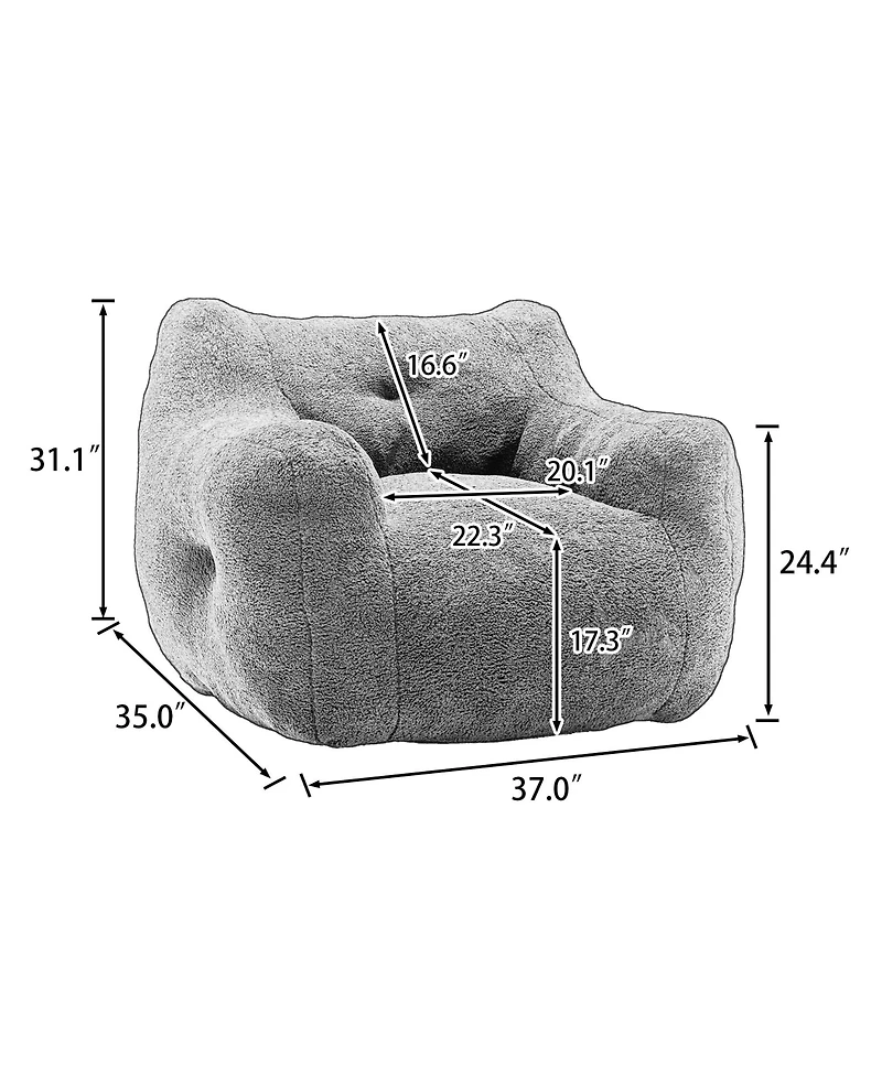 Boyel Living Giant Bean Bag Chair with Armrests Comfy Sofa for Adults