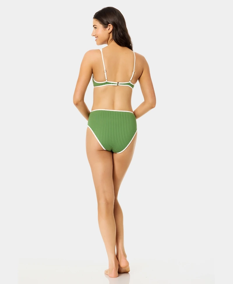 California Waves Women's Wide Rib Bound Plunge Underwire Swim Top