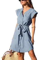 Cupshe Women's Hard to Get Blue Mini Beach Dress