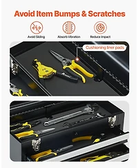 Mecale Metal Tool Box, 20.5", Portable 4-Drawer Tool Chest, Eva Liners, Locking Ball-Bearing Slides, Powder-Coat
