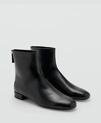 Mango Women's Zipped Leather Ankle Boots