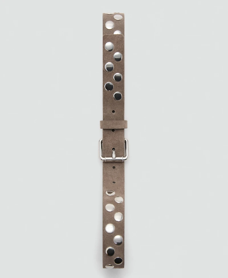 Mango Women's Studded Suede Belt