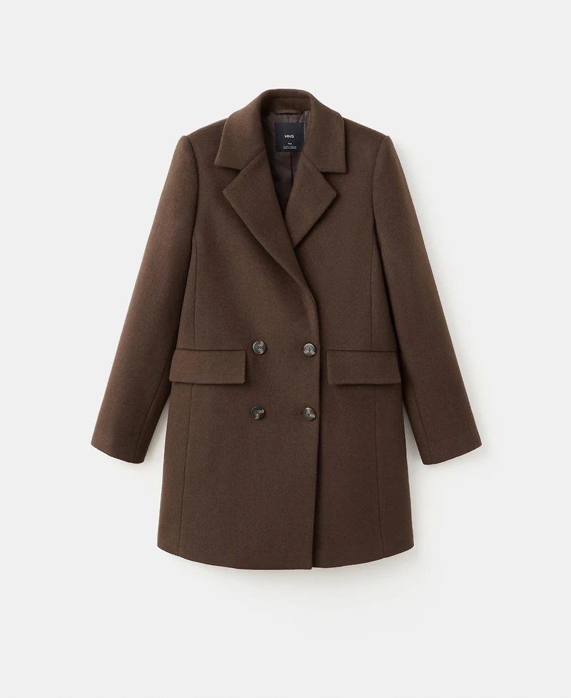 Mango Women's Double-Breasted Wool Blend Coat