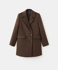 Mango Women's Double-Breasted Wool Blend Coat