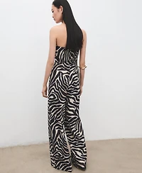 Mango Women's Printed Strapless Jumpsuit