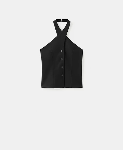 Mango Women's Buttons Halter-Neck Vest