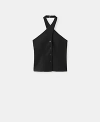 Mango Women's Buttons Halter-Neck Vest