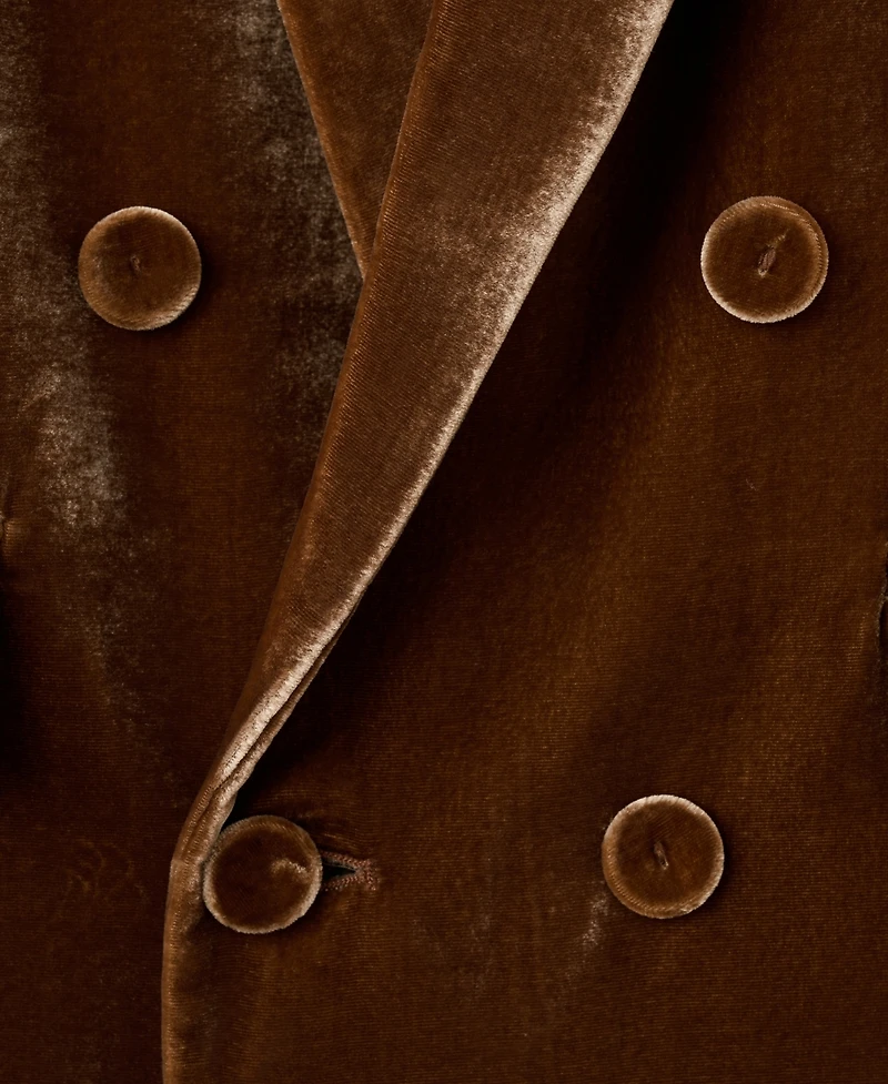 Mango Women's Double-Breasted Velvet Suit Jacket