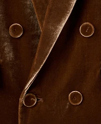 Mango Women's Double-Breasted Velvet Suit Jacket