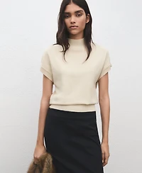 Mango Women's Short-Sleeved Lurex Sweater