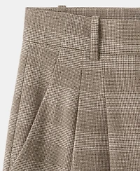 Mango Women's Wide-Leg Check Suit Pants