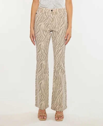 Kancan Women's High Rise Flare Jeans