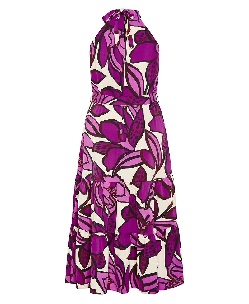 City Chic Plus Halter Print Maxi Dress