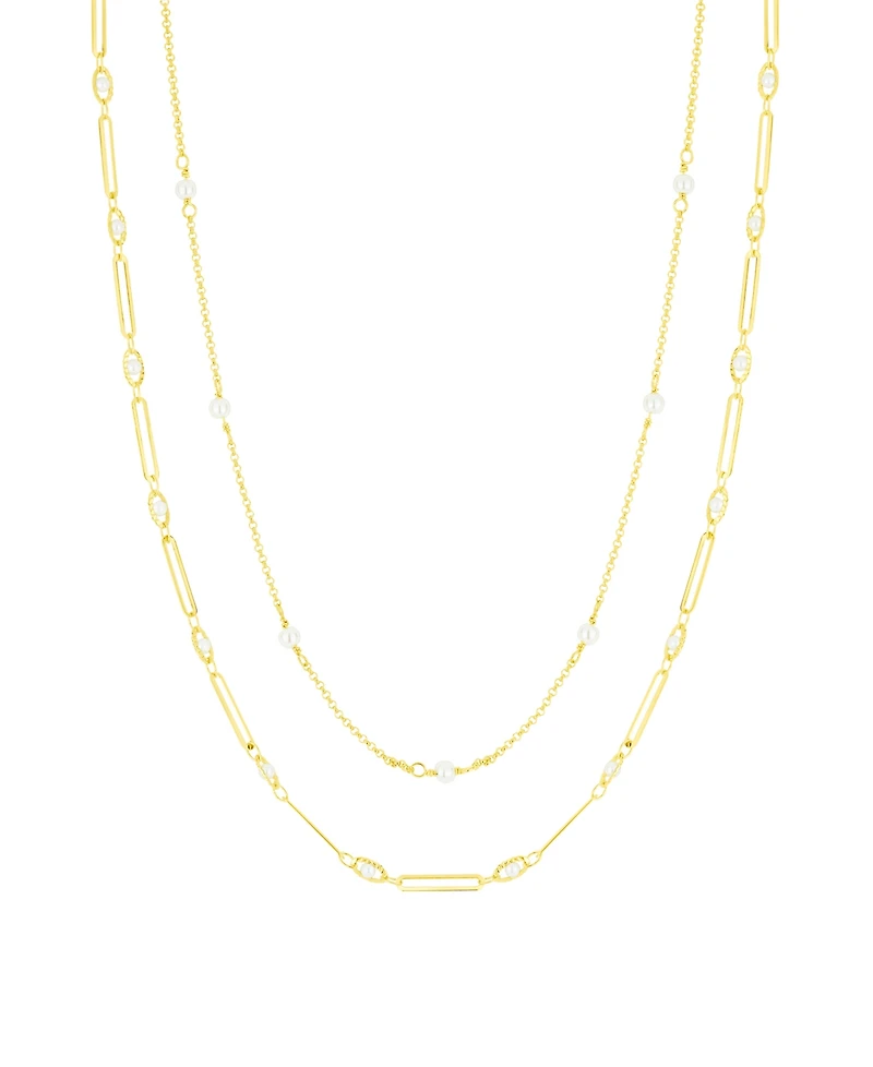 And Now This Simulated Cultivated Pearl Double Strand Necklace