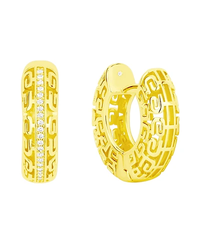 And Now This Greek Key Hinged Hoop Earrings