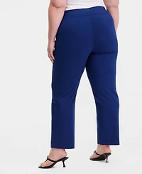 I.n.c. International Concepts Plus Mid-Rise Pull-On Straight-Leg Pants