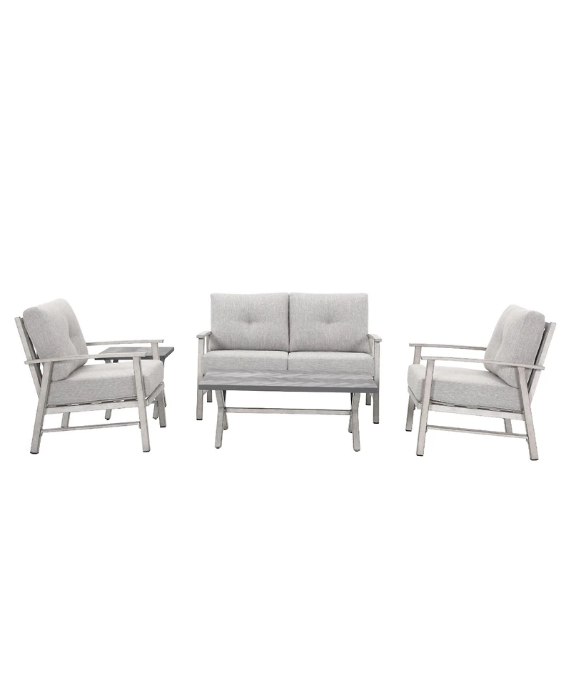Mondawe 5-piece Aluminum Patio Conversation Set with Loveseat