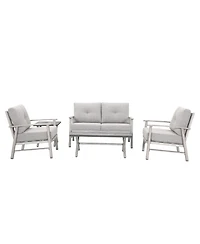 Mondawe 5-piece Aluminum Patio Conversation Set with Loveseat