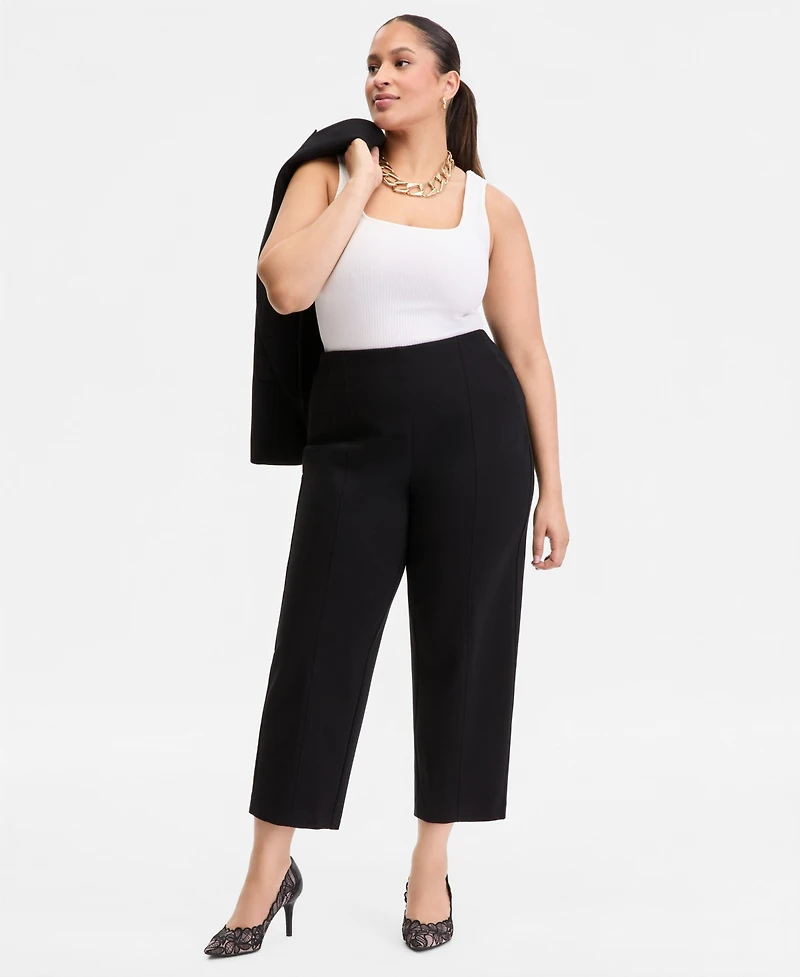 I.n.c. International Concepts Plus Size High Rise Pull-On Ponte Pants, Macy's Exclusive
