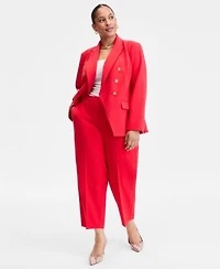 I.N.C. International Concepts Plus Size Faux Double Breasted Blazer High Rise Pull On Cropped Pants Macys Exclusive