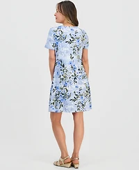 Style & Co Petite Short-Sleeve Floral T-Shirt Dress, Created for Macy's