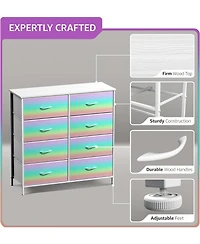 Sorbus 8 Drawers Dresser- Storage Unit with Steel Frame, Wood Top, Fabric Bins - for Bedroom, Closet, Office