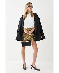 MissPap Women's Studded Sequin Embellished Mini Skirt