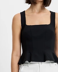 French Connection Azra Square Neck Sleeveless Peplum Top