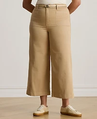 Lauren Ralph Plus Stretch Chino Wide-Leg Cropped Pants