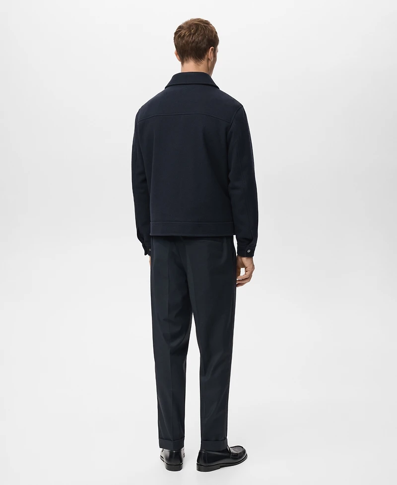 Mango Men's Regular Fit Zip-Up Jacket