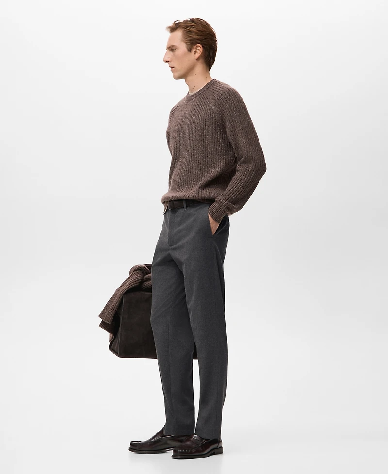 Mango Men's Regular-Fit Pleated Pants