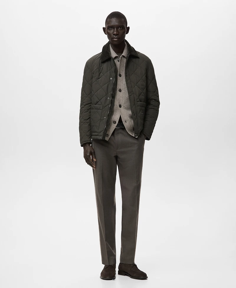 Mango Men's Quilted Water Repellent Jacket