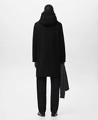 Mango Men's Wool Blend Hooded Coat